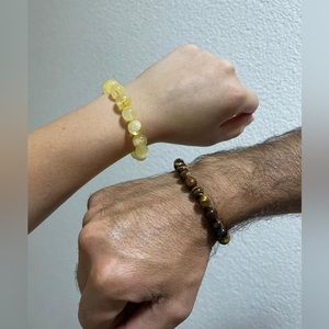 Citrine and Tiger Eye Crystal Stone Bracelets